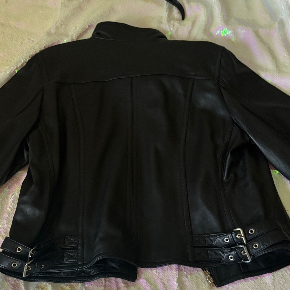 Michael Kors Black Leather Jacket - Picture 4 of 4